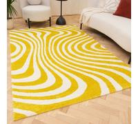 The Rugs Joli Striped Soft And Dense Pile Living Room And Bedroom Rug In Yellow Yellow