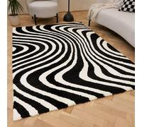 THE RUGS Joli Striped Soft & Dense Pile Living Room & Bedroom Rug in Black | Size: 200 cm x 290 cm THE RUGS Black 200 cm x 290 cm