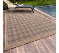 The Rugs Jute Look Diamond Design Outdoor Rug Dark Grey Patio Nature 5300Dg Dark Grey
