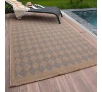 The Rugs Jute Looking Diamond Design Outdoor Rugs In Blue Garden Nature 5300B Blue