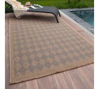 THE RUGS Jute Looking Diamond Design Outdoor Rugs in Blue Garden Nature 5300B | Size: 80 cm x 150 cm THE RUGS Blue 80 cm x 150 cm