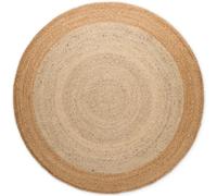 THE RUGS Jutta Natural Round Rug - Hand Woven 100% Jute Reversible 9 mm Pile in Beige | Size: 100 cm diameter THE RUGS Beige 100 cm diameter