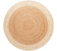 THE RUGS Jutta Natural Round Rug - Hand Woven 100% Jute Reversible 9 mm Pile in Cream | Size: 120 cm diameter THE RUGS Cream 120 cm diameter