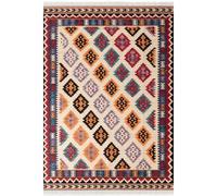 THE RUGS Kamal Kelim Rug - Rami Design Bordered Handwoven Wool Cotton 3 mm | Size: 160 cm x 230 cm THE RUGS Multicolor 160 cm x 230 cm