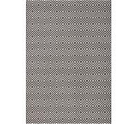 THE RUGS Karo Diamond Rug Indoor Outdoor Polypropylene Weatherproof Durable in Black | Size: 140 cm x 200 cm THE RUGS Black 140 cm x 200 cm