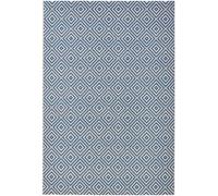 THE RUGS Karo Diamond Rug Indoor Outdoor Polypropylene Weatherproof Durable in Blue | Size: 240 cm x 340 cm THE RUGS Blue 240 cm x 340 cm