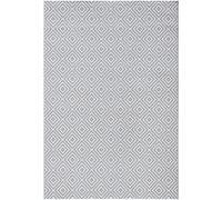 The Rugs Karo Diamond Rug Indoor Outdoor Polypropylene Weatherproof Durable In Grey Grey 80cm x 200cm