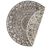 The Rugs Lilja Vintage Round Rug Indoor Outdoor Reversible Durable Easy Care In Black Black 100cm diameter