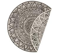 The Rugs Lilja Vintage Round Rug Indoor Outdoor Reversible Durable Easy Care In Black