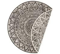 THE RUGS Lilja Vintage Round Rug Indoor Outdoor Reversible Durable Easy Care in Black | Size: 200 cm diameter THE RUGS Black 200 cm diameter