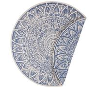 The Rugs Lilja Vintage Round Rug Indoor Outdoor Reversible Durable Easy Care In Blue Blue 100cm diameter