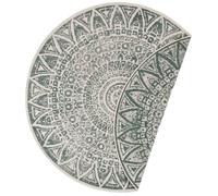 The Rugs Lilja Vintage Round Rug Indoor Outdoor Reversible Durable Easy Care In Green Green 100cm diameter