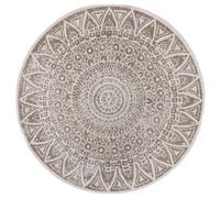 The Rugs Lilja Vintage Round Rug Indoor Outdoor Reversible Durable Easy Care In Natural
