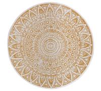 The Rugs Lilja Vintage Round Rug Indoor Outdoor Reversible Durable Easy Care In Yellow Yellow 100cm diameter