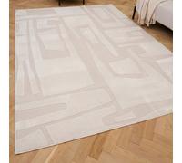 The Rugs Loft Light Grey And Ivory Abstract Geometric Living Room Area Rug And Runners Soft Pile