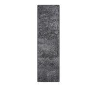 THE RUGS Lush Shaggy Hallway Runner Rug - Washable Non-Slip 80x280 cm, Grey 3.5 cm Soft Thick Pile Bedroom Nursery
