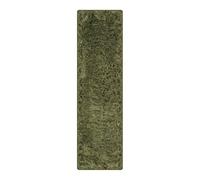 THE RUGS Lush Shaggy Hallway Runner Rug - Washable Non-Slip 80x280 cm, Olive Green 3.5 cm Soft Thick Pile Bedroom Nursery