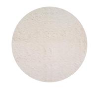 THE RUGS Lush Shaggy Round Rug Living Room - Washable Non-Slip 120 cm, Cream 3.5 cm Soft Thick Pile Bedroom Nursery