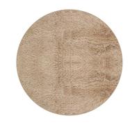 THE RUGS Lush Shaggy Round Rug Living Room - Washable Non-Slip 80 cm, Beige 3.5 cm Soft Thick Pile Bedroom Nursery