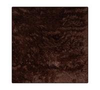 THE RUGS Lush Shaggy Square Rug Living Room - Washable Non-Slip 120x120 cm, Brown 3.5 cm Soft Thick Pile Bedroom Nursery