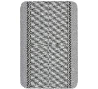 THE RUGS - Machine Washable Area Rugs & Runners for Living room, bedroom kitchen hallways Bordered Design|Silver 80x50 cm