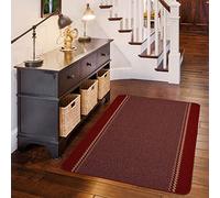 THE RUGS - Machine Washable Area Rugs & Runners for Living room, bedroom kitchen hallways Bordered Design|Red 180x67 cm