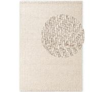 The Rugs Majoli Handwoven Wool Jute Rug Scandinavian Boho Style 10mm Pile In White