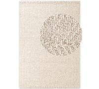 THE RUGS Majoli Handwoven Wool Jute Rug Scandinavian Boho Style 10mm Pile in White | Size: 200 cm x 290 cm THE RUGS White 200 cm x 290 cm
