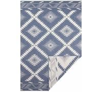THE RUGS Malibu Reversible Indoor-Outdoor Rug - Polypropylene Diamond Flatweave in Blue | Size: 80 cm x 250 cm THE RUGS Blue 80 cm x 250 cm