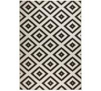 THE RUGS Malta Reversible Indoor Outdoor Rug Flatweave Polypropylene in Black | Size: 160 cm x 230 cm THE RUGS Black 160 cm x 230 cm