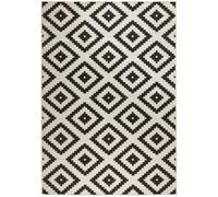 THE RUGS Malta Reversible Indoor Outdoor Rug Flatweave Polypropylene in Black | Size: 80 cm x 350 cm THE RUGS Black 80 cm x 350 cm
