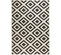 The Rugs Malta Reversible Indoor Outdoor Rug Flatweave Polypropylene In Black Black 80cm x 350cm