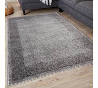 The Rugs Modern Living Room Rug Bordered Design In Grey | 7437G Grey 200cm x 290cm