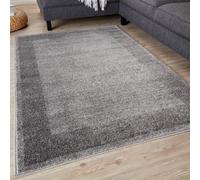 THE RUGS Modern Living Room Rug Bordered Design in Grey | 7437G | Size: 60 cm x 110 cm THE RUGS Grey 60 cm x 110 cm