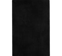 The Rugs Modern Plain Rug Uni Colours Short Pile Polypropylene Area Rug In Black Black 200cm diameter