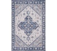 The Rugs Montana Medallion Navy And Cream Living Room Area Rug 4010 Navy