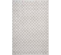 The Rugs Moodi Chequered Shaggy Soft High Pile Living Room Rug And Runner In Light Beige Light Beige