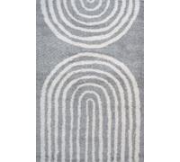The Rugs Moodi Rainbow Design Shaggy Soft High Pile Living Room Rug Runner In Grey Grey