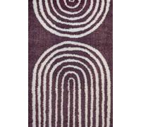 The Rugs Moodi Rainbow Design Shaggy Soft High Pile Living Room Rug Runner In Purple Purple