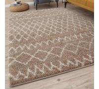 The Rugs Moroccan Beige Shaggy Living Room Rug 920
