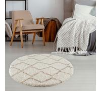 The Rugs Moroccan Shaggy Ivory Beige Living Room Rug 830