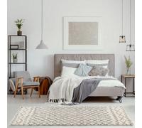 The Rugs Moroccan Shaggy Rugs And Runners Soft Fluffy Tribal Design High Pile Ivory And Grey Living Room Kitchen Hallway 900