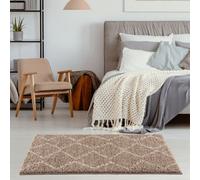 The Rugs Moroccan Shaggy Rugs And Runners Soft Fluffy Wavy Trellis Design High Pile Beige And Ivory Living Room Kitchen Hallway 820