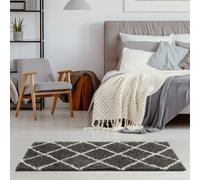 The Rugs Myshaggy Collection Rugs Diamond Design In Dark Grey 383D