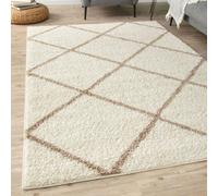 The Rugs Myshaggy Collection Rugs Diamond Design In Ivory Beige 383 Ib