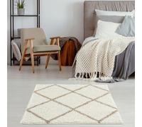 The Rugs Myshaggy Collection Rugs Diamond Design In Ivory Beige 383 Ib