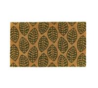 The Rugs Natural Green Leaves Coir Doormat 45x75 cm