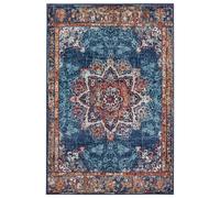 The Rugs Orient Maderno Medallion Rug Polypropylene 0.8Cm Pile Vacuum Safe In Blue Blue 120cm x 170cm