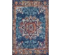 The Rugs Orient Maderno Medallion Rug Polypropylene 0.8Cm Pile Vacuum Safe In Blue Blue