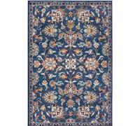 The Rugs Orient Rug Caracci Vintage Floral Design Low Pile Area Rug In Blue Blue 80cm x 120cm